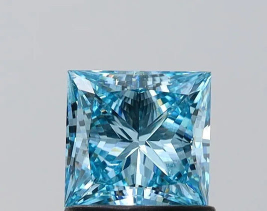 Diamant Princesse de 1,00 ct (couleur bleu intense fantaisie, pureté VS1, certifié IGI)