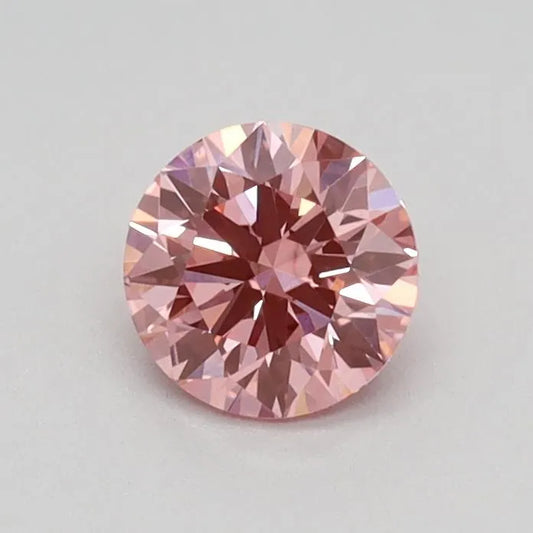 0,41 ct runder, im Labor gezüchteter Diamant (Farbe: Fancy Vivid Purple Pink, Reinheit: VS1, Schliff: VG, IGI-zertifiziert)