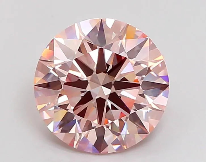 4,50 ct runder, im Labor gezüchteter Diamant (Farbe: Fancy Pink, Reinheit: VVS2, Schliff: ID, IGI-zertifiziert)