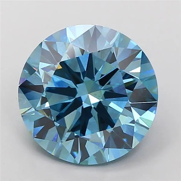 4.50ct Round Lab Grown Diamond (Colour Fancy Vivid Blue, Clarity VS2, Cut ID, IGI Certified)