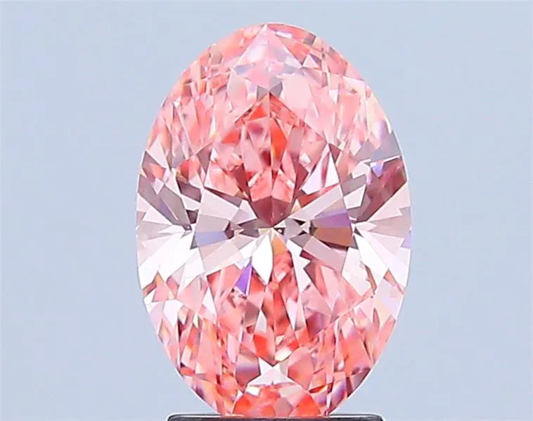 2.50ct Oval Lab Grown Diamond (Colour Fancy Vivid Pink, Clarity VVS2, Cut GD, IGI Certified)