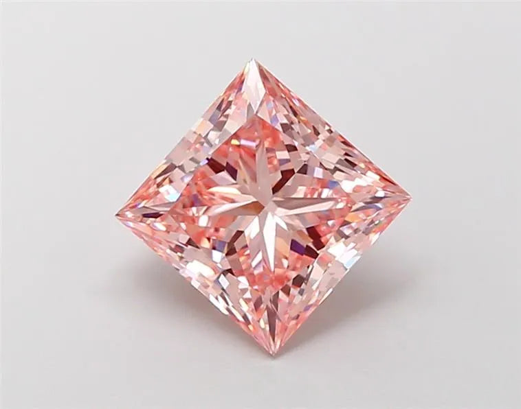 3.00ct Princess Lab Grown Diamond (Colour Fancy Vivid Pink, Clarity VS1, IGI Certified)