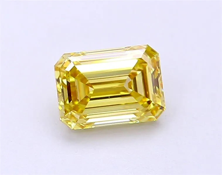 1.00ct Emerald Lab Grown Diamond (Colour Fancy Intense Yellow, Clarity VS1, IGI Certified)