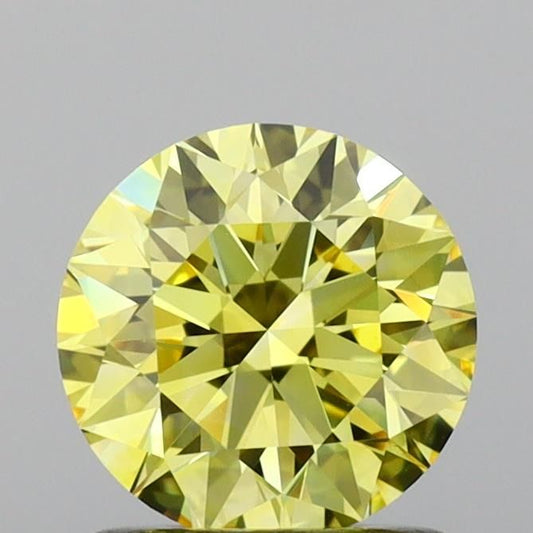 Lab-Grown Round Diamond - 1.06 Carats, Fancy Vivid Yellow Color, VVS1 Clarity - Certified by IGI - Report Number: LG653432957