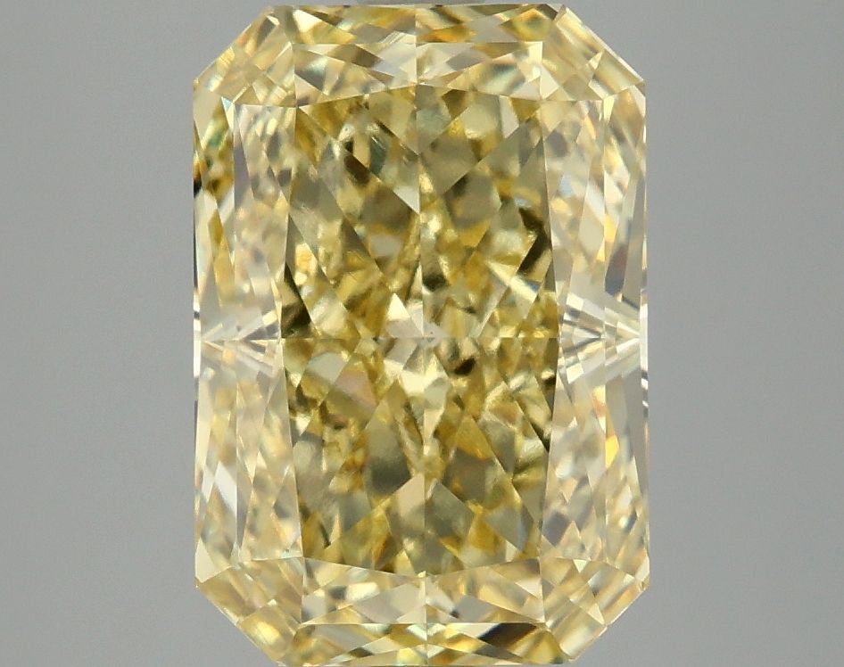 Lab-Grown Radiant Diamond - 4.07 Carats, Fancy Vivid Yellow Color, VVS2 Clarity - Certified by IGI - Report Number: LG670482603