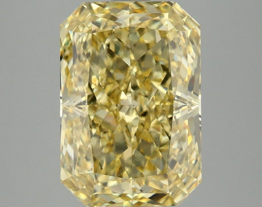 Lab-Grown Radiant Diamond - 4.07 Carats, Fancy Vivid Yellow Color, VVS2 Clarity - Certified by IGI - Report Number: LG670482603
