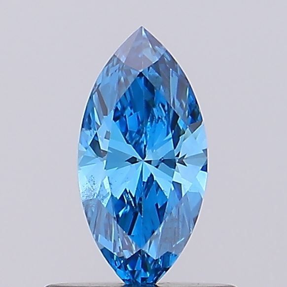 Lab-Grown Marquise Diamond - 0.48 Carats, Fancy Vivid Blue Color, VS2 Clarity - Certified by IGI - Report Number: LG684512112