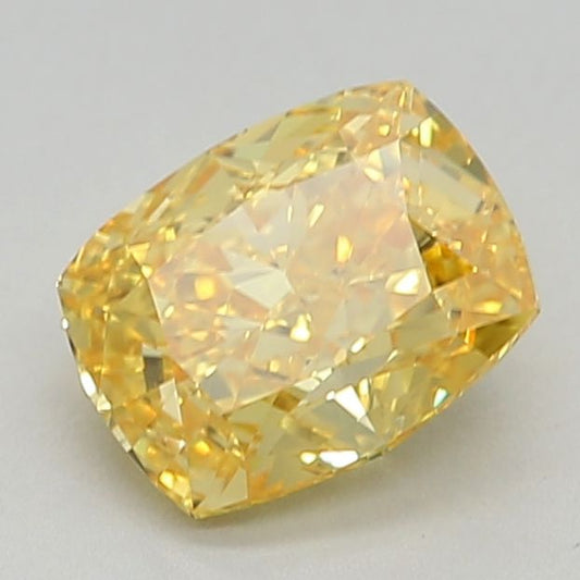 Lab-Grown Cushion Diamond - 1.13 Carats, Fancy Vivid Yellow Color, VVS2 Clarity - Certified by IGI - Report Number: 632472008