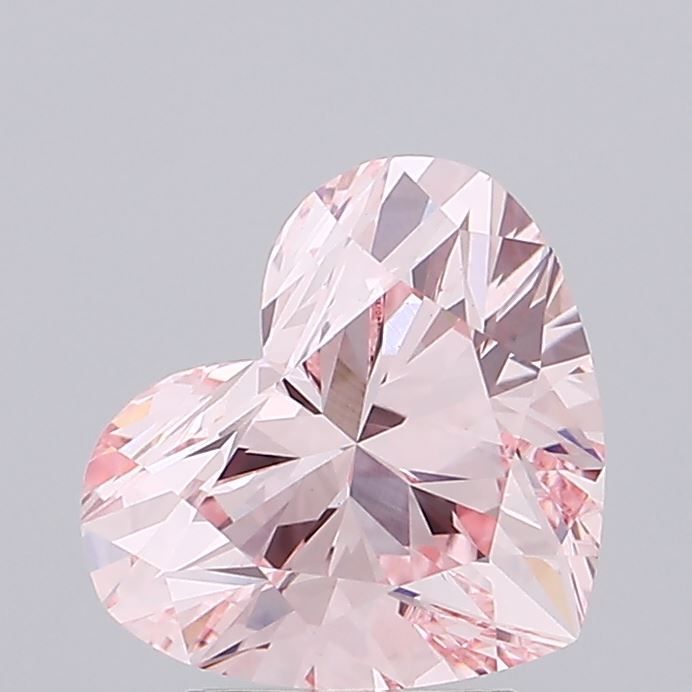 Lab-Grown Heart Diamond - 2.59 Carats, Fancy Intense Pink Color, VS1 Clarity - Certified by IGI - Report Number: LG634401320