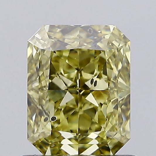Lab-Grown Radiant Diamond - 1.03 Carats, Fancy Intense Gray Yellow Color, SI1 Clarity - Certified by IGI - Report Number: LG636496618