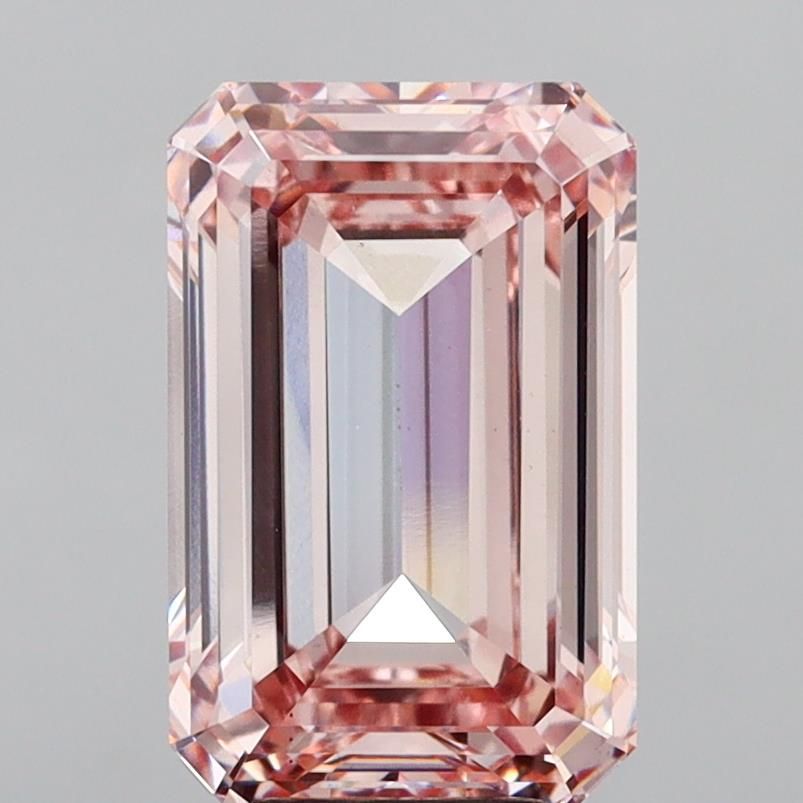 Lab-Grown Emerald Diamond - 7.02 Carats, Fancy Intense Pink Color, VS1 Clarity - Certified by IGI - Report Number: LG637453423