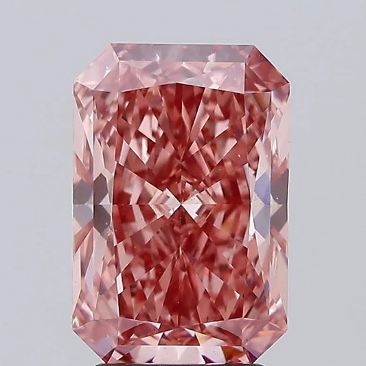 Diamant de laboratoire radiant de 3,38 ct (couleur rose brunâtre vif fantaisie, pureté VS1, certifié IGI)