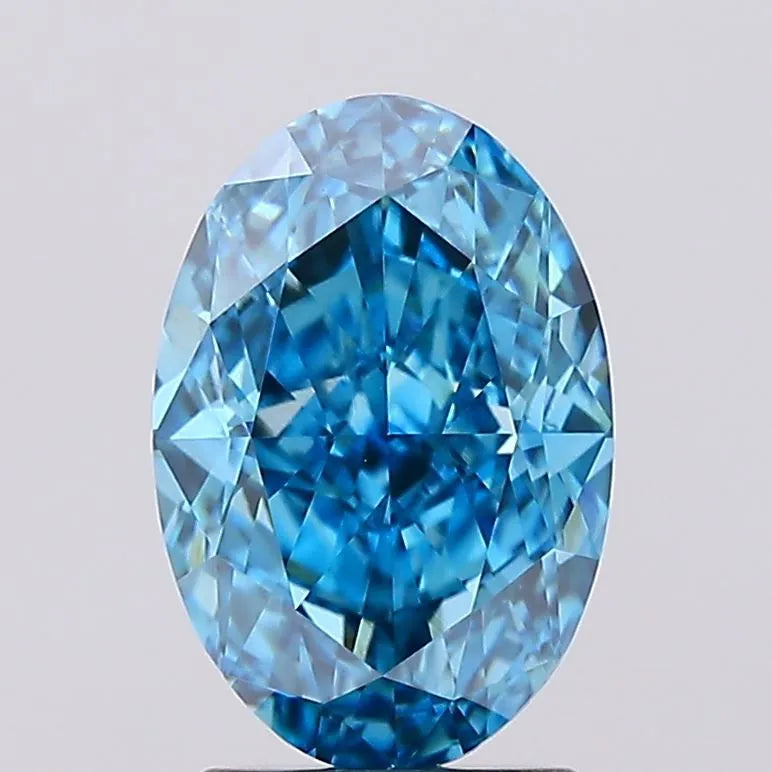 2.53ct Oval Lab Grown Diamond (Colour Fancy Vivid Blue, Clarity VS1, IGI Certified)