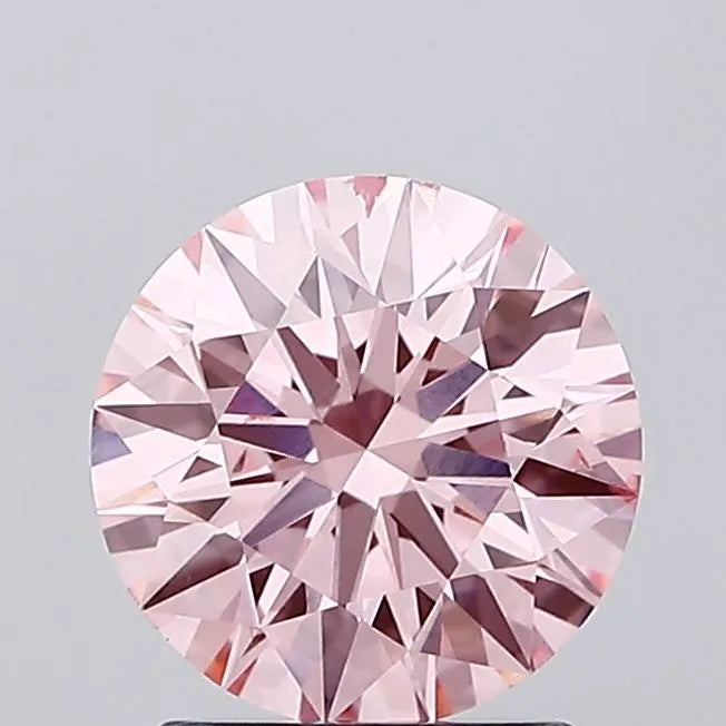 1.75ct Round Lab Grown Diamond (Colour Fancy Vivid Pink, Clarity VS2, Cut ID, IGI Certified)