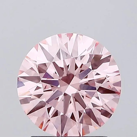 1.75ct Round Lab Grown Diamond (Colour Fancy Vivid Pink, Clarity VS2, Cut ID, IGI Certified)