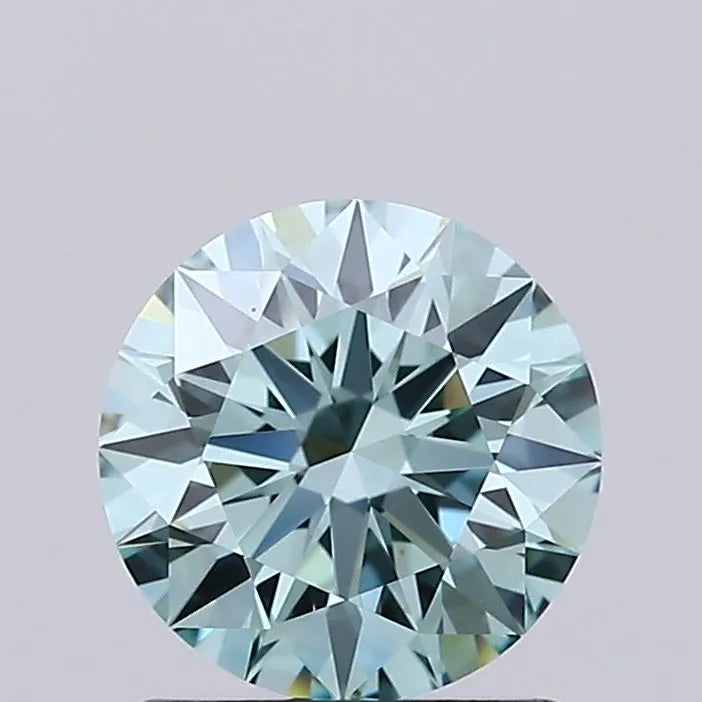 1.06ct Round Lab Grown Diamond (Colour Fancy Intense Blue Green, Clarity VVS2, Cut ID, IGI Certified)