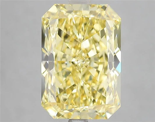 Diamant de laboratoire radiant de 5,21 ct (couleur jaune vif fantaisie, pureté VVS2, taille GD, certifié IGI)