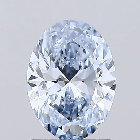 1,10 ct ovaler, im Labor gezüchteter Diamant (Farbe: Fancy Blue, Reinheit: VVS2, IGI-zertifiziert)