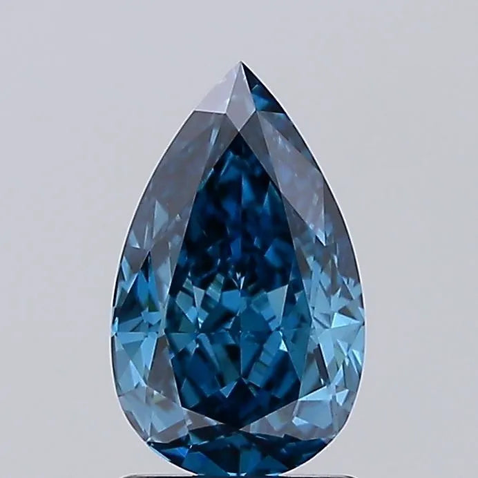 1.65ct Pear Lab Grown Diamond (Colour Fancy Vivid Blue, Clarity VS1, IGI Certified)