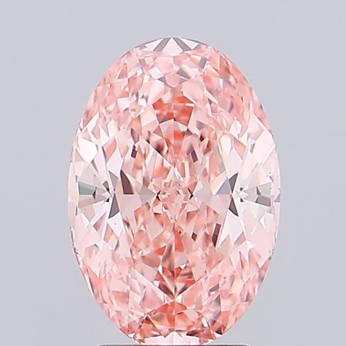 2.95ct Oval Lab Grown Diamond (Colour Fancy Vivid Orangey Pink, Clarity VVS2, IGI Certified)