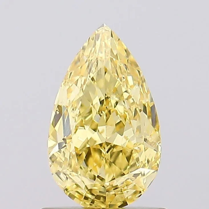 1.01ct Pear Lab Grown Diamond (Colour Fancy Vivid Yellow, Clarity SI1, IGI Certified)