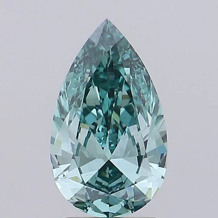 2.00ct Pear Lab Grown Diamond (Colour Fancy Vivid Blue Green, Clarity VS1, IGI Certified)