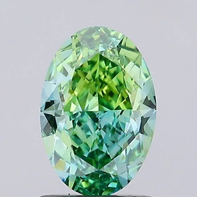 1.22ct Oval Lab Grown Diamond (Colour Fancy Vivid Green, Clarity VS2, IGI Certified)