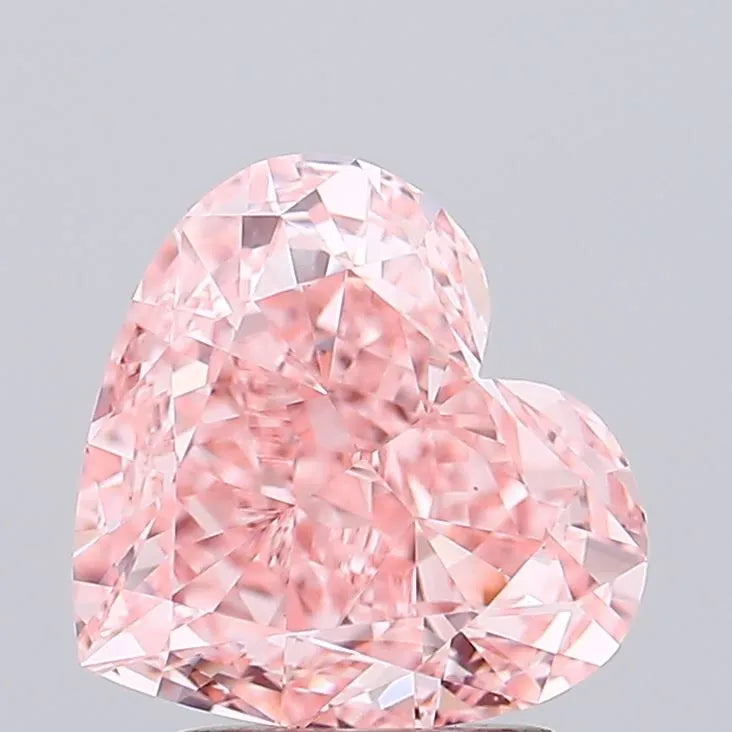 2.75ct Heart Lab Grown Diamond (Colour Fancy Vivid Pink, Clarity VVS2, IGI Certified)