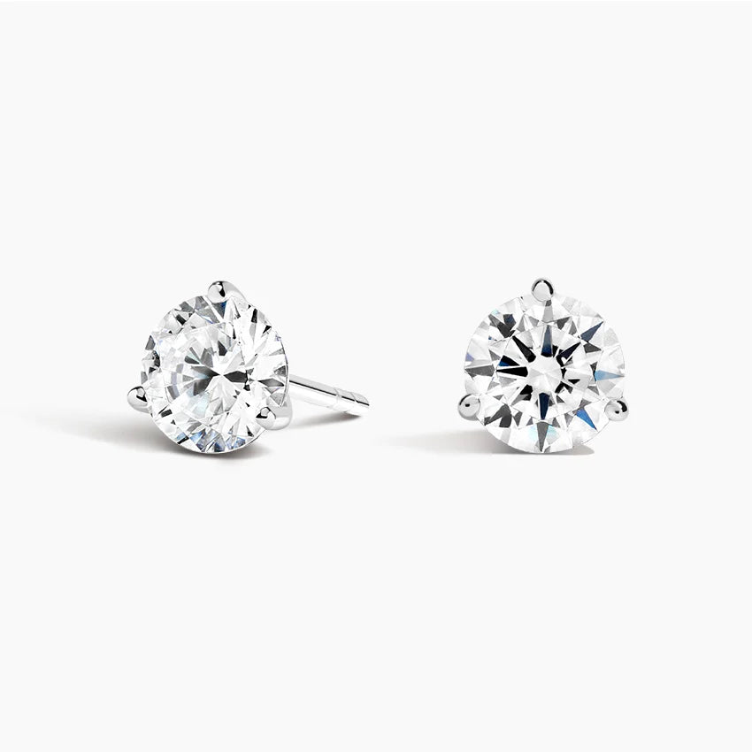 Im Labor gezüchtete Diamant-Sonderanfertigungsohrringe aus 10 Karat Weißgold (LDJ 1020)