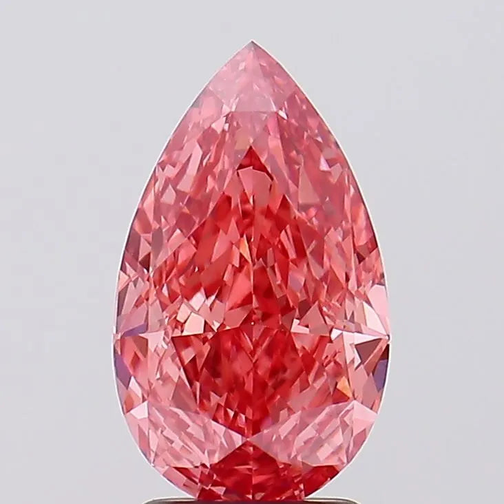 2.60ct Pear Lab Grown Diamond (Colour Fancy Vivid Pink, Clarity VVS1, IGI Certified)