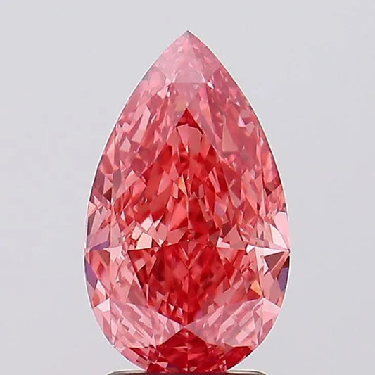 2.60ct Pear Lab Grown Diamond (Colour Fancy Vivid Pink, Clarity VVS1, IGI Certified)
