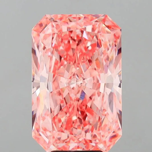Diamant de laboratoire radiant de 7,42 ct (couleur rose vif fantaisie, pureté VS2, certifié IGI)