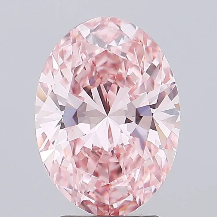 3.00ct Oval Lab Grown Diamond (Colour Fancy Vivid Pink, Clarity VVS2, IGI Certified)