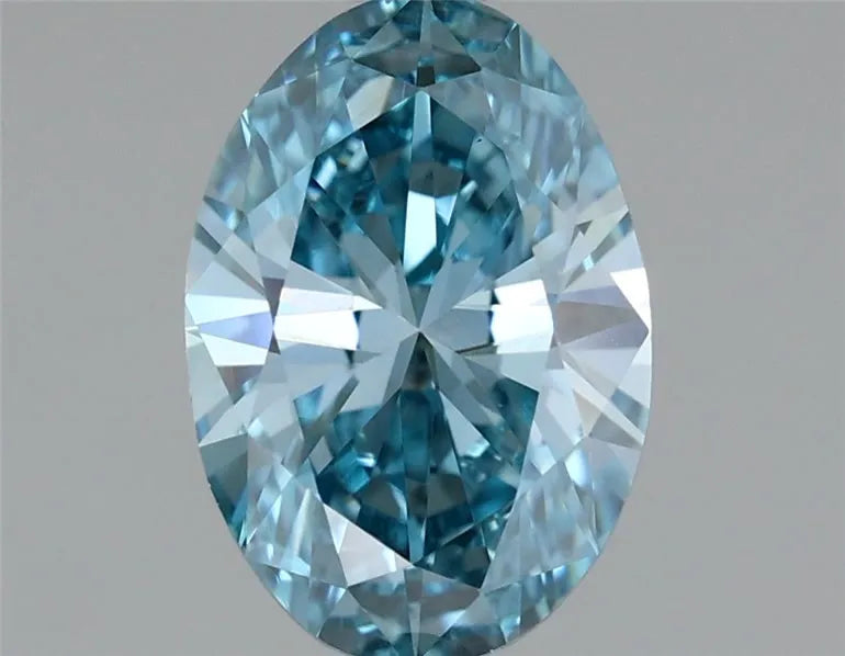 1.15ct Oval Lab Grown Diamond (Colour Fancy Vivid Blue, Clarity VS1, IGI Certified)