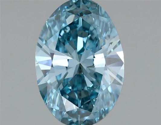 1.15ct Oval Lab Grown Diamond (Colour Fancy Vivid Blue, Clarity VS1, IGI Certified)