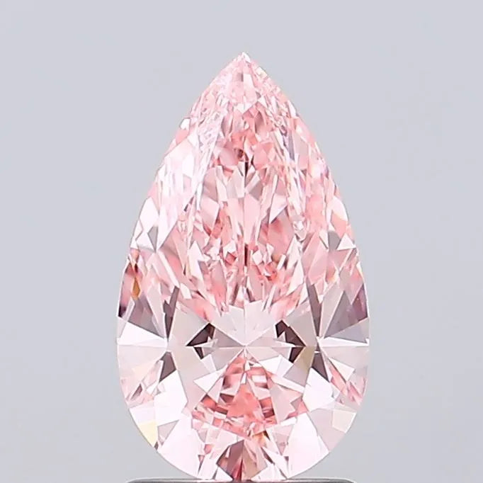 1,58 ct birnenförmiger, im Labor gezüchteter Diamant (Farbe: Fancy Vivid Pink, Reinheit: VVS1, IGI-zertifiziert)