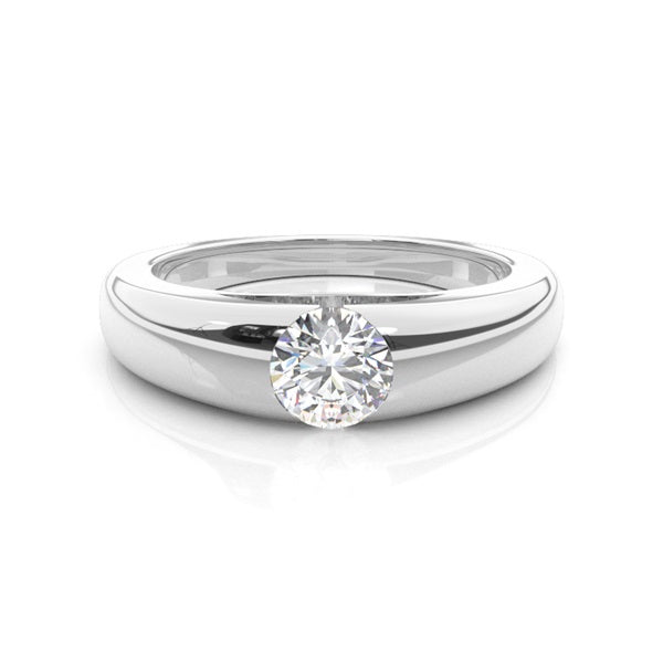 Ring aus 18 Karat Weißgold mit natürlichen Diamanten im Kanalschliff – Größe 7 1/4 (LDJ 1021)