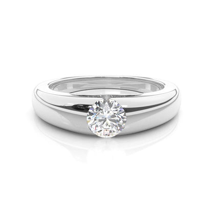 Ring aus 18 Karat Weißgold mit natürlichen Diamanten im Kanalschliff – Größe 7 1/4 (LDJ 1021)