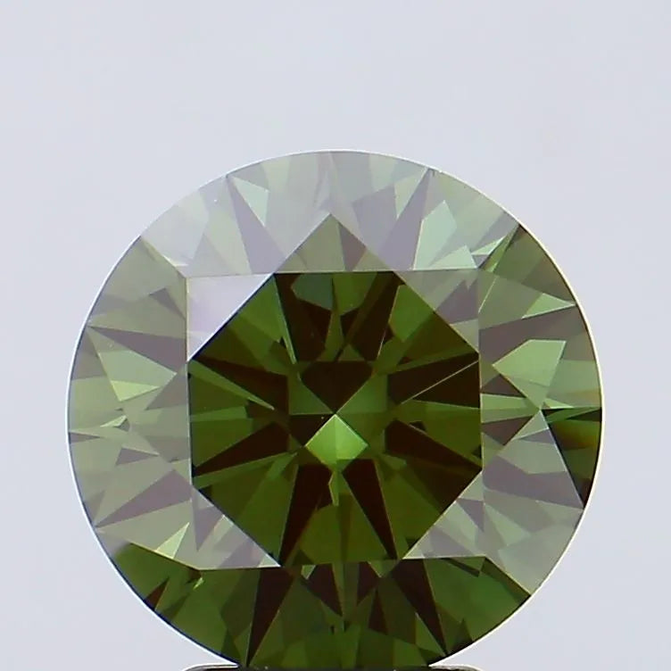 4.00ct Round Lab Grown Diamond (Colour Fancy Deep Green, Clarity VS1, Cut ID, IGI Certified)