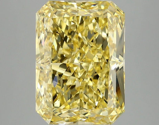 Lab-Grown Radiant Diamond - 4.0 Carats, Fancy Vivid Yellow Color, VS2 Clarity - Certified by IGI - Report Number: LG690506565