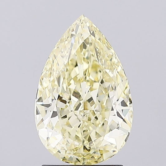 Lab-Grown Pear Diamond - 2.52 Carats, Fancy Intense Yellow Color, VVS2 Clarity - Certified by IGI - Report Number: LG659437820