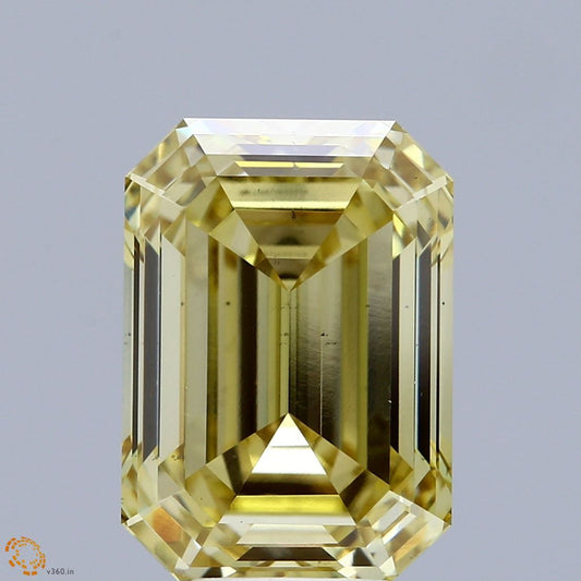 Lab-Grown Emerald Diamond - 8.01 Carats, Fancy Intense Yellow Color, VS2 Clarity - Certified by IGI - Report Number: LG671433704