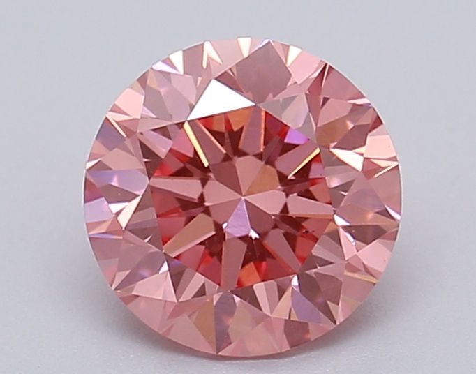 Lab-Grown Round Diamond - 1.04 Carats, Fancy Vivid Pink Color, VS2 Clarity - Certified by IGI - Report Number: LG615366920