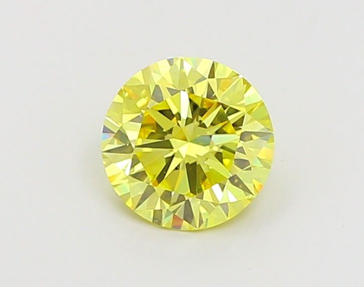 Lab-Grown Round Diamond - 1.04 Carats, Fancy Vivid Yellow Color, VVS2 Clarity - Certified by IGI - Report Number: LG666413402