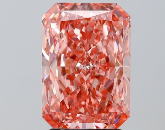 Lab-Grown Radiant Diamond - 4.08 Carats, Fancy Vivid Pink Color, VS1 Clarity - Certified by IGI - Report Number: LG685599957