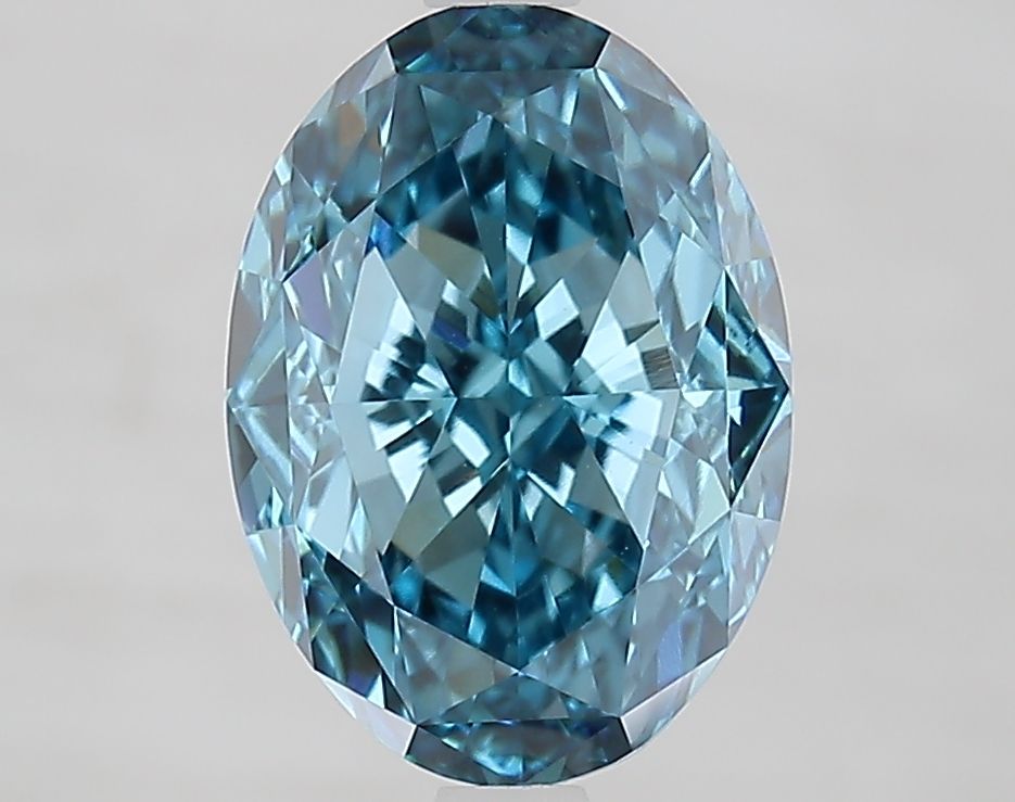 Lab-Grown Oval Diamond - 3.58 Carats, Fancy Vivid Blue Color, VVS2 Clarity - Certified by IGI - Report Number: LG681516436