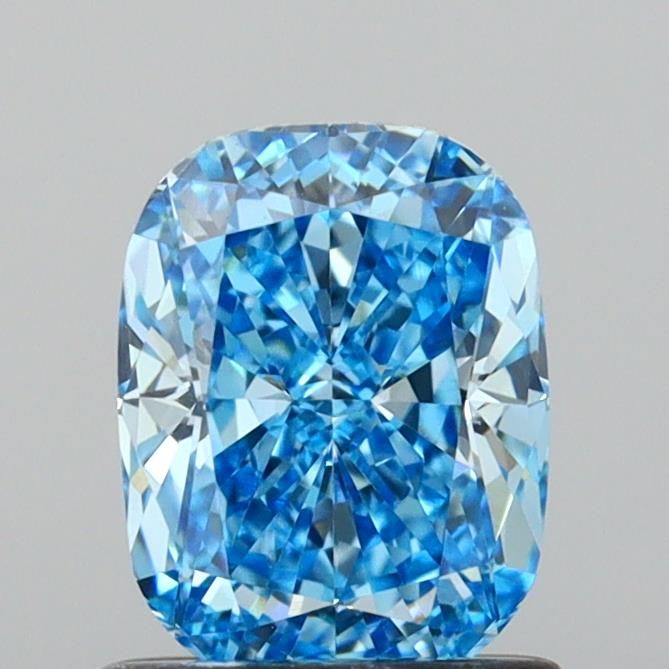 Lab-Grown Cushion Diamond - 1.1 Carats, Fancy Vivid Blue Color, VVS2 Clarity - Certified by IGI - Report Number: LG642476406
