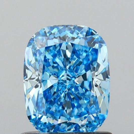 Lab-Grown Cushion Diamond - 1.1 Carats, Fancy Vivid Blue Color, VVS2 Clarity - Certified by IGI - Report Number: LG642476406