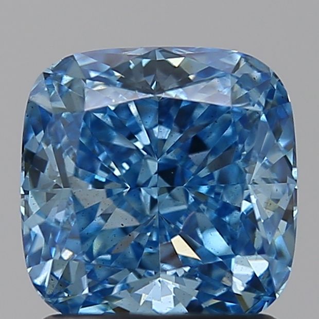 Lab-Grown Cushion Diamond - 1.56 Carats, Fancy Vivid Blue Color, VS2 Clarity - Certified by IGI - Report Number: LG638446787