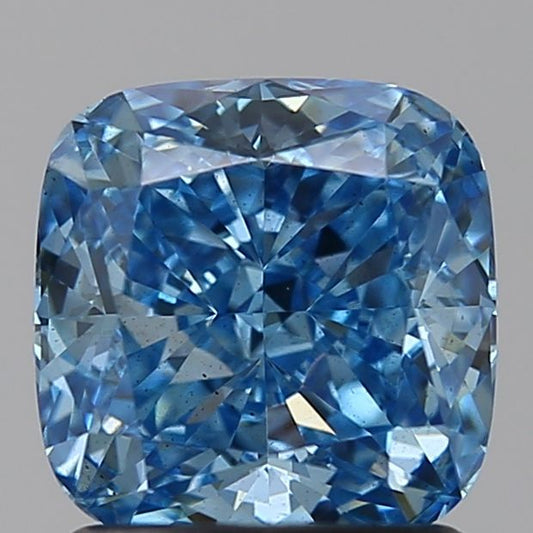 Lab-Grown Cushion Diamond - 1.56 Carats, Fancy Vivid Blue Color, VS2 Clarity - Certified by IGI - Report Number: LG638446787
